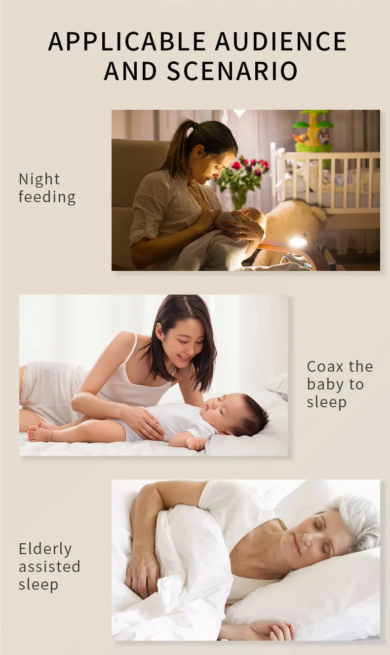Máquina de ruido blanco para dormir RGB con sonido relajante, luz LED nocturna recargable táctil, lámpara relajante de Audio y sueño para bebé