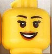Cabeza impresa de Minifigs hembra, bloque de bricolaje para iluminar, número de pieza de ladrillo, Compatible con otras partículas de ensamblaje, 20 piezas
