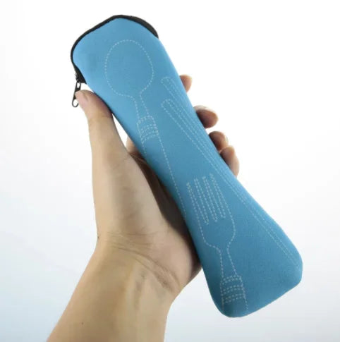 Bolsa de almacenamiento portátil para cubiertos, embalaje de viaje, caja de almacenamiento para Picnic, tenedor, cuchara, cuchillo, sin vajilla