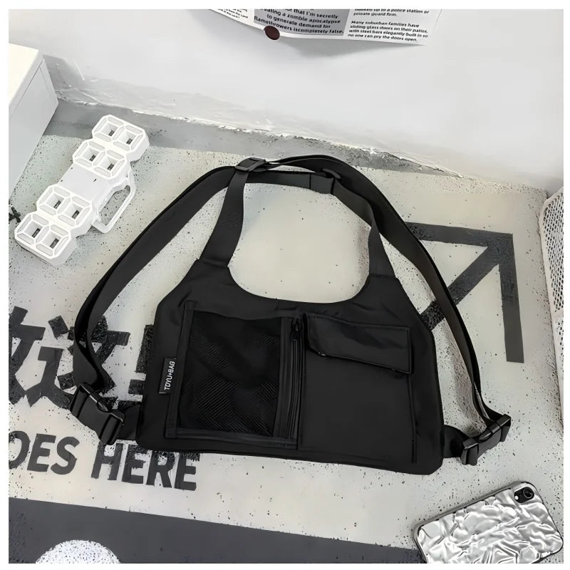 Bolso de Pecho Unisex Estilo Hip-Hop de Homefish, Bolsos de Pecho de Nailon de Alta Calidad, Mochila Táctica Multifuncional