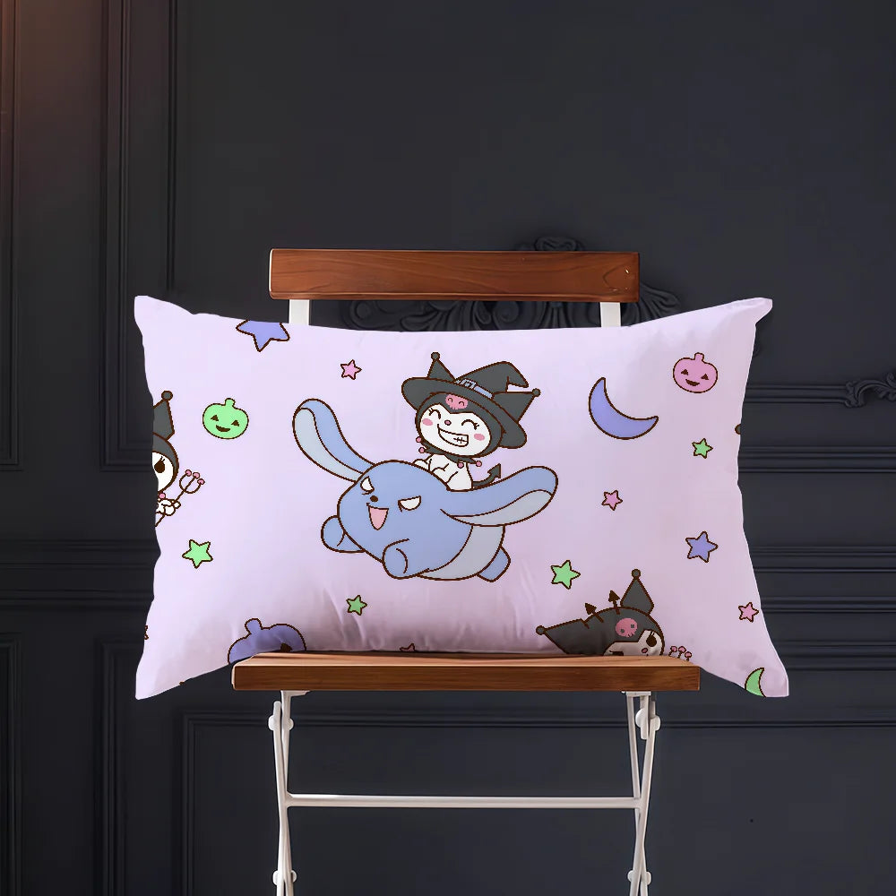 Funda de cojín My m-Melody dibujos animados rectángulo divertido lindo SRO funda de almohada hogar sofá sala de estar cafetería k-kuromi funda de almohada