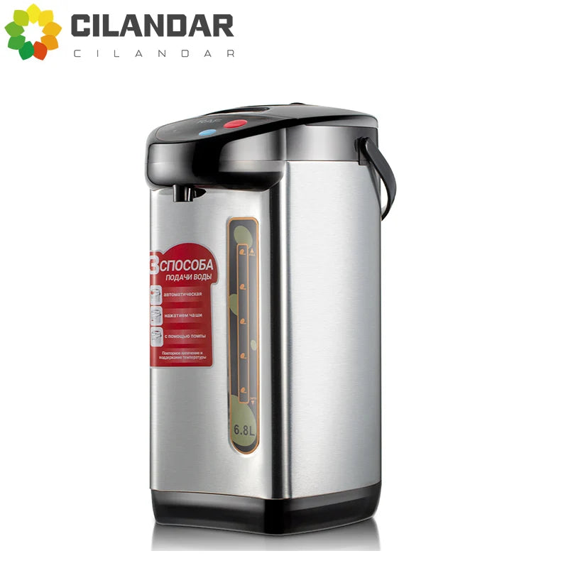 Botella de agua eléctrica con aislamiento, hervidor de agua caliente de gran capacidad de 6,8 L, dispensador de agua doméstico para oficina y temperatura constante