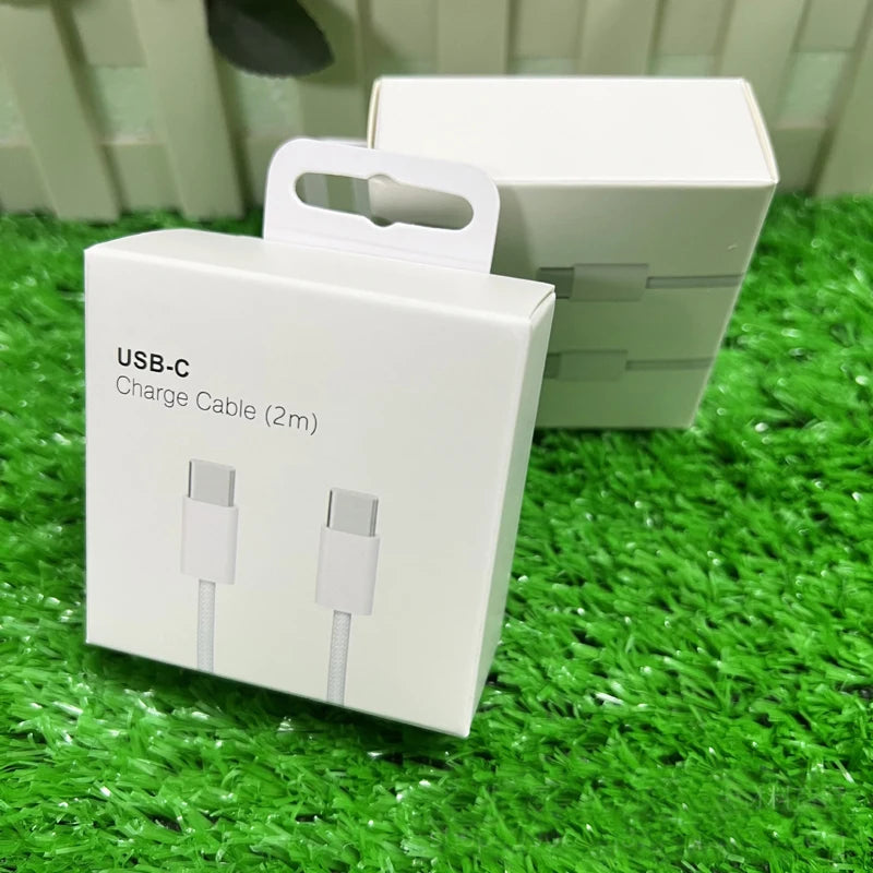 Cable de Carga Rápida USB-C a C de 60W PD para Apple iPhone 16 17E 17 Pro Max 15 Plus, Cable de Carga Rápida Tipo C con Trenzado de Nailon de 2m