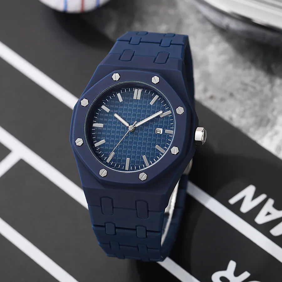 Nueva moda, Reloj con calendario de lujo para Hombre, relojes de cuarzo informales de negocios para mujer, Reloj deportivo de plástico, relojes para estudiantes, Reloj para Hombre