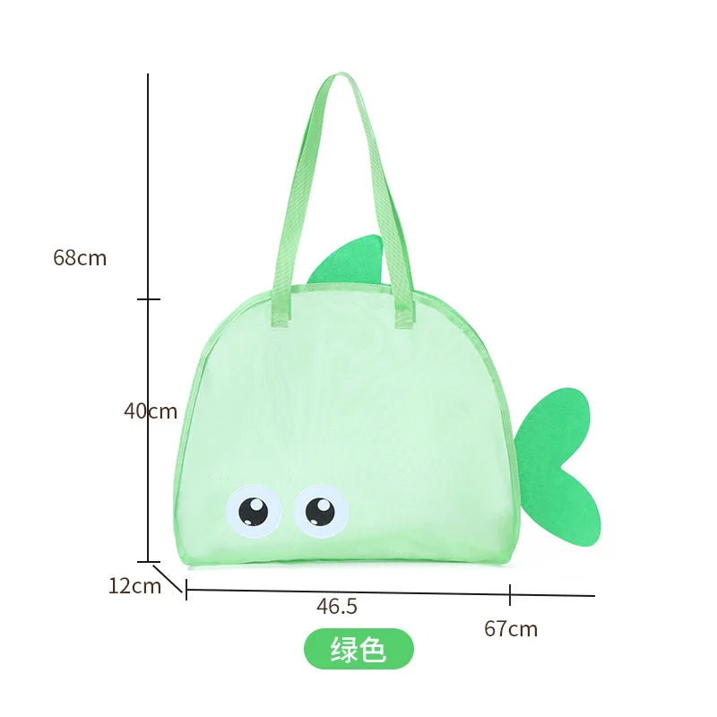 Bolsa de playa bonita de gran capacidad, juguete de excavación de arena, bolsa de malla plegable portátil para viajes en la playa, almacenamiento de deportes al aire libre, novedad de 2025