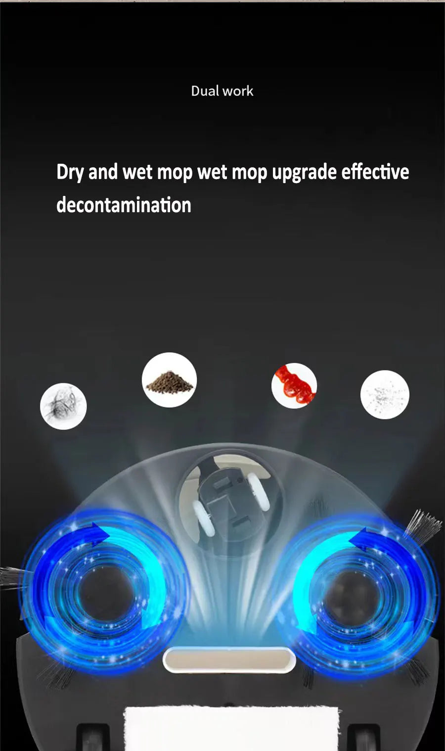 Nuevo Robot aspirador de barrido USB, fregado 3 en 1, inalámbrico inteligente, 1500Pa, limpieza de arrastre, barrido de suelo para el hogar y la Oficina