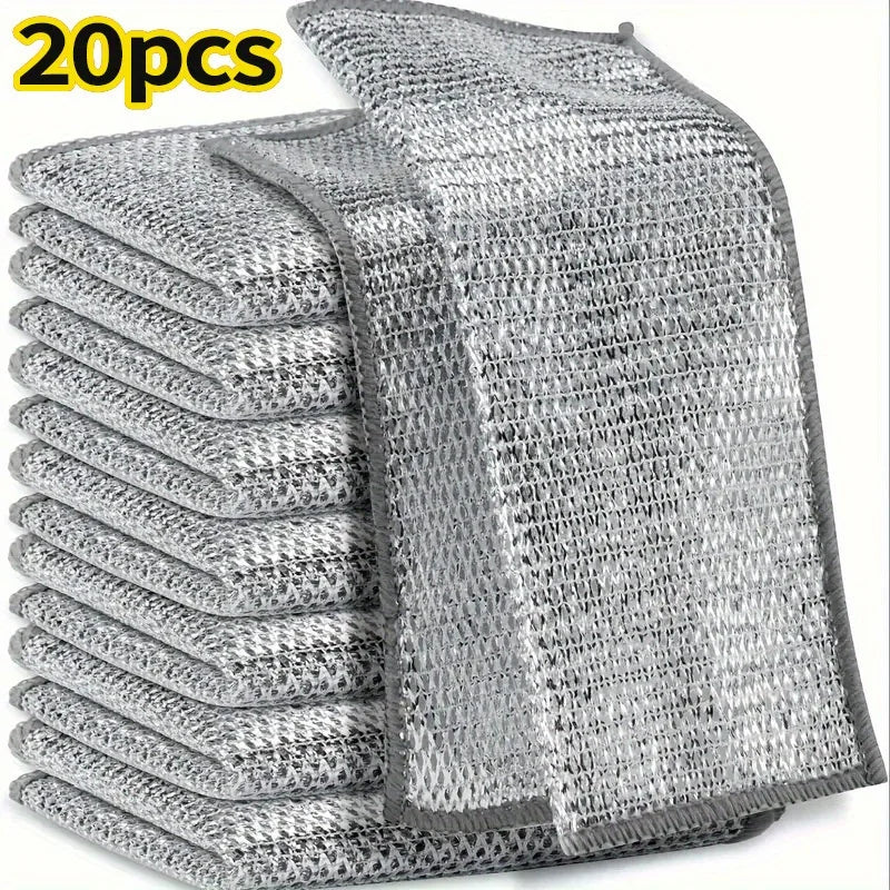 Paño de limpieza metálico multifuncional, paño de cocina metálico ampliado, utilizado para metal, cocina y utensilios de mesa, 5/10/20 piezas.