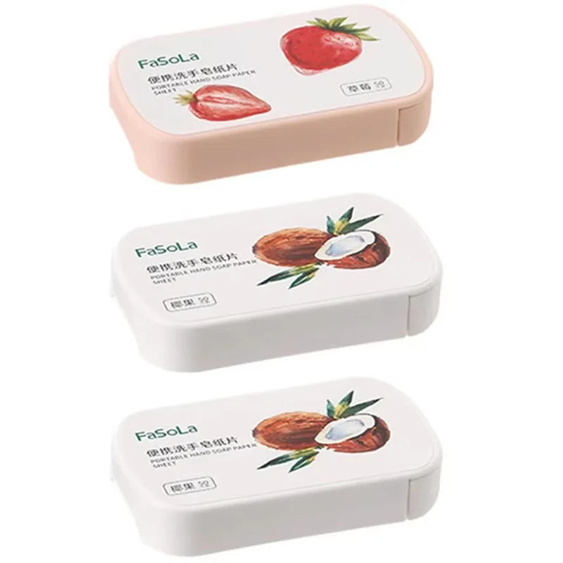 50-200 Piezas de Jabón de Papel Portátil Mini con Aroma a Fresa, Jabón de Manos Desechable, Jabón de Papel para el Cuidado de las Manos, Jabón de Limpieza, Artículos de Baño y Viaje
