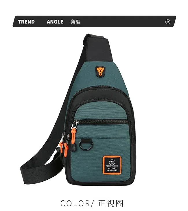 Riñoneras informales con estilo para hombre, bolso de pecho para hombre, bolso de pecho a la moda, bolso de hombro tipo bandolera de tela Oxford ligero