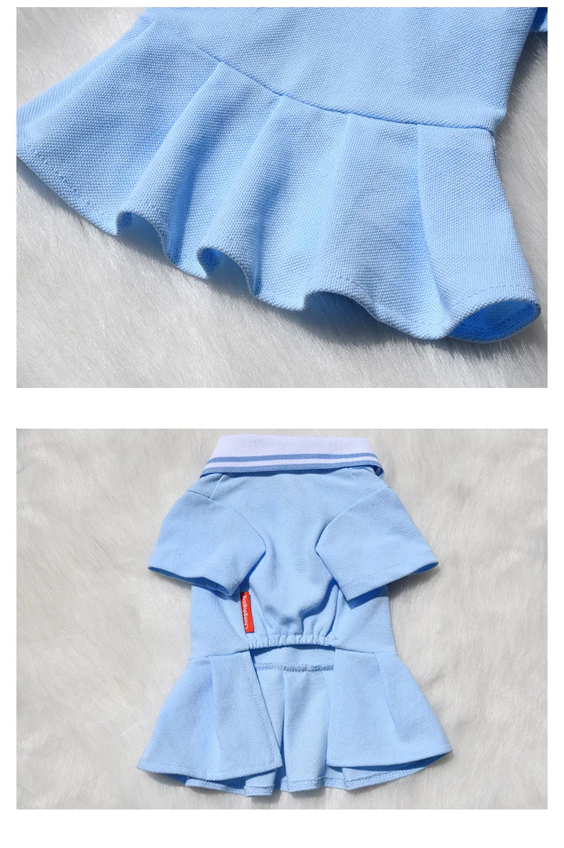 Lindos vestidos polo para perros pequeños y niñas, falda para cachorros con dobladillo plisado, disfraz de verano, ropa para perros de primavera y verano, ropa para mascotas