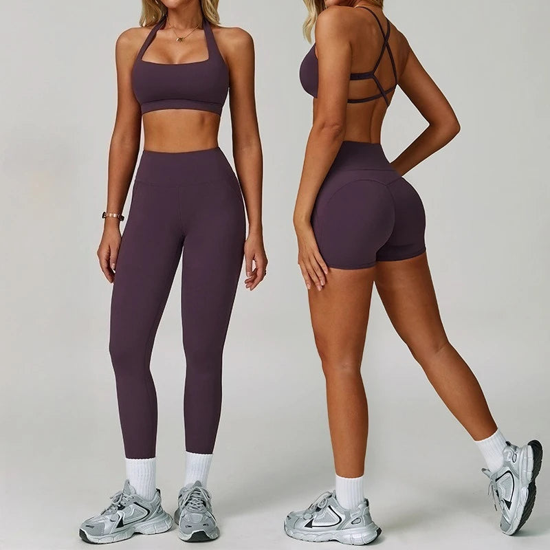 Conjuntos de 2 uds de chándal para mujer, ropa deportiva, conjuntos de Yoga, ropa deportiva, sujetador de entrenamiento, conjunto de mallas de cintura alta, ropa de gimnasio, trajes deportivos