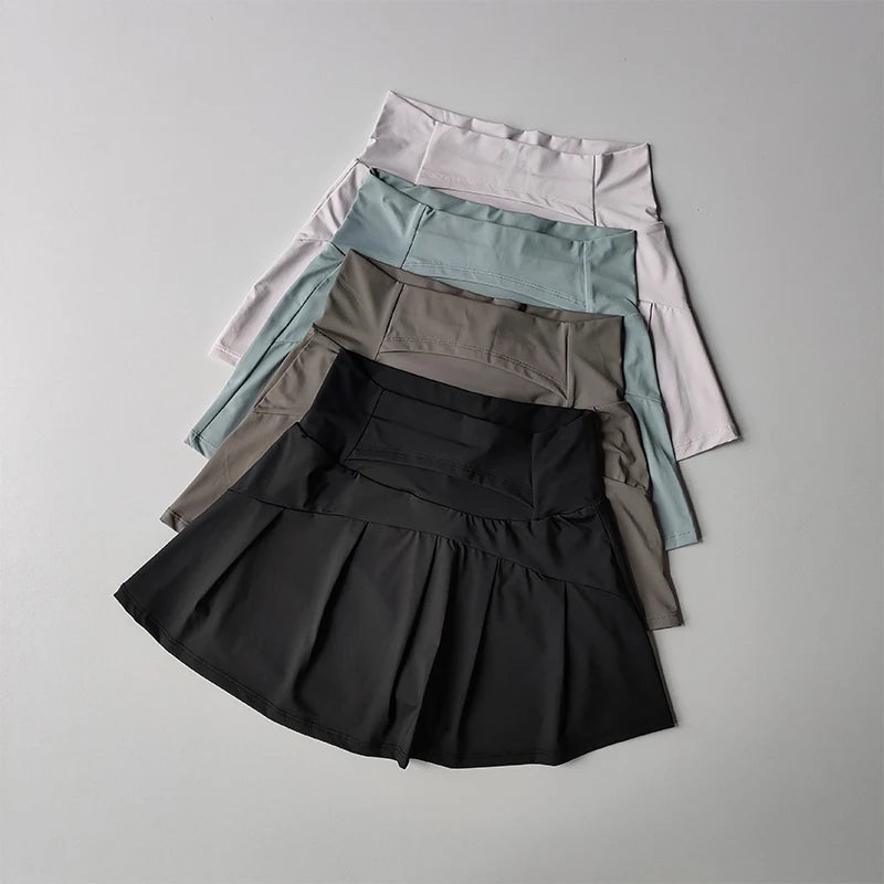 Falda corta deportiva de cintura alta para mujer, faldas deportivas de secado rápido para Fitness, Yoga, correr, tenis, Golf