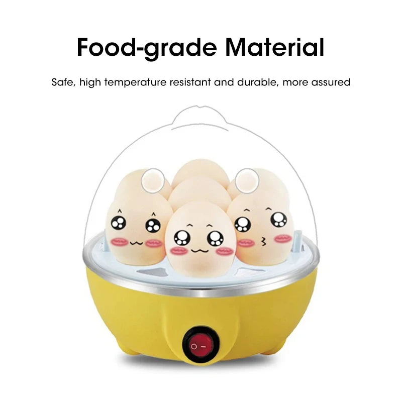 HOMEFISH Cocedor de Huevos Automático con Apagado Automático, para 7 Huevos, Multifuncional, para Huevos Cocidos al Vapor y Estofados, Máquina para Desayunos