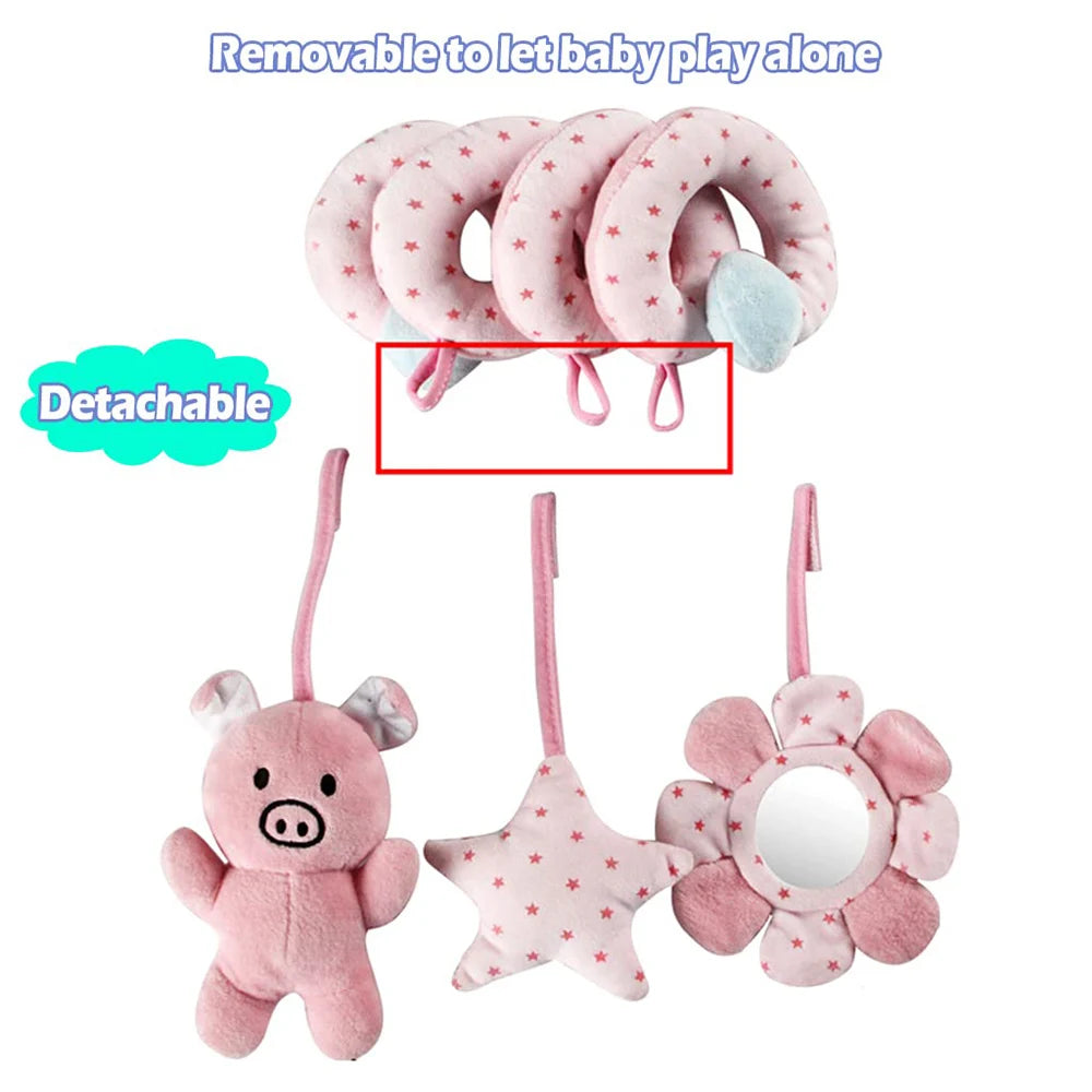 Sonajero de peluche sensorial para bebé, cochecito de juguete, juguetes colgantes móviles musicales, sonajeros móviles para bebés, juegos para recién nacidos de 0 a 6 y 12 meses