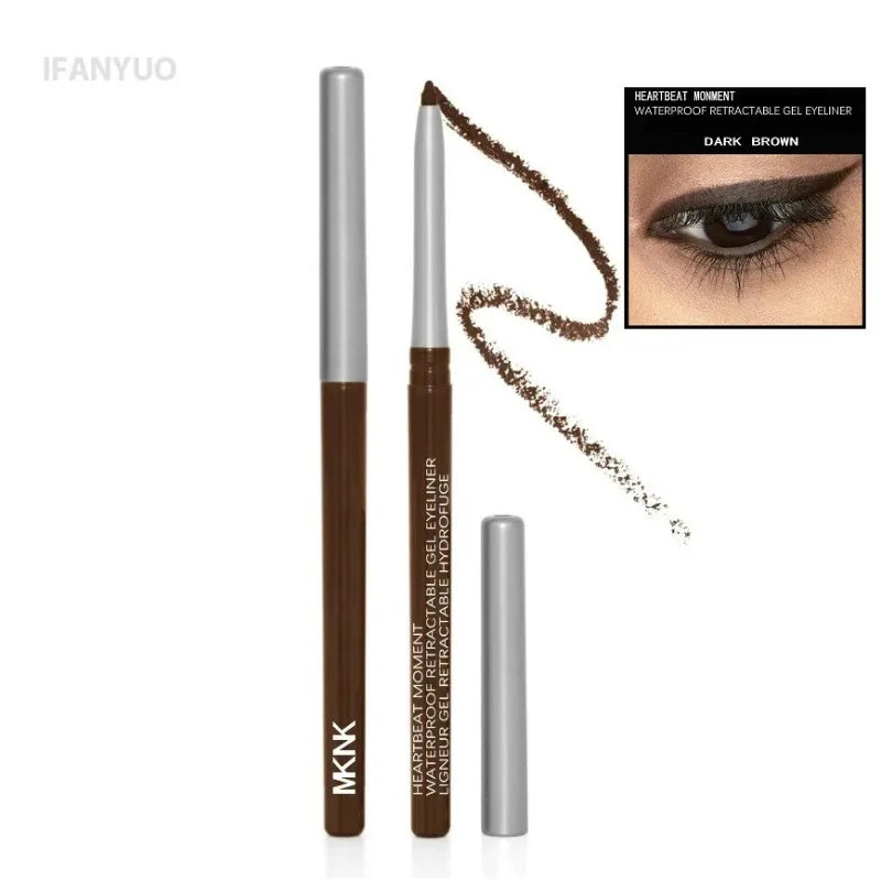 Lápiz Delineador de ojos negro resistente al agua, a prueba de manchas, de larga duración, crema marrón oscuro, delineador de ojos en Gel, maquillaje de ojos para principiantes, 1-3 unidades