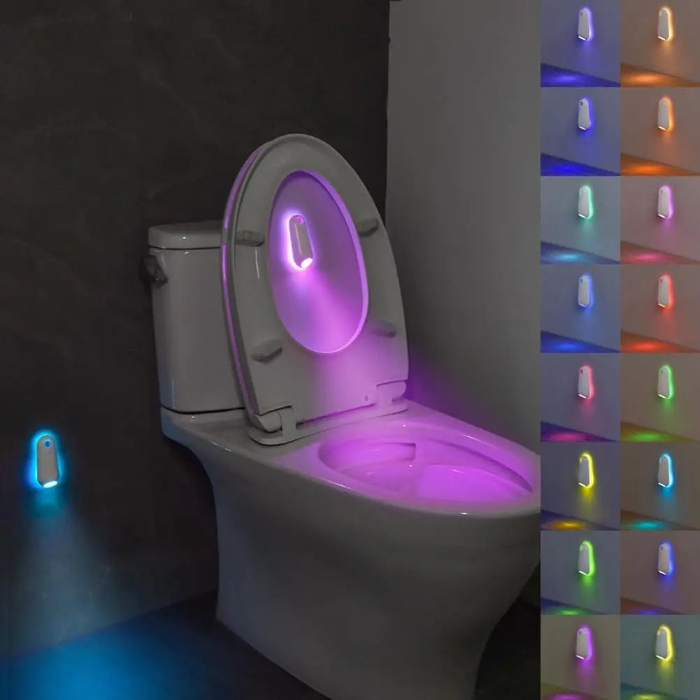 Luces para asiento de inodoro, sensor de movimiento inteligente, luz nocturna que cambia de colores, retroiluminación impermeable para baño, inodoro, lámpara LED
