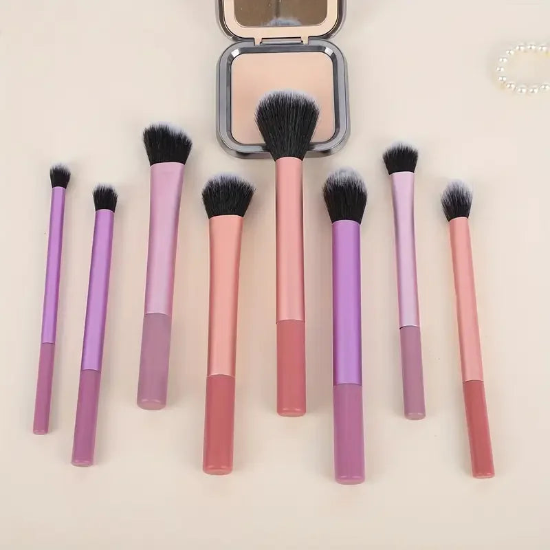 Kit de brochas de maquillaje, 8 Uds., pelo sintético suave, brochas de maquillaje, base, colorete, sombra de ojos, herramientas de maquillaje cosmético