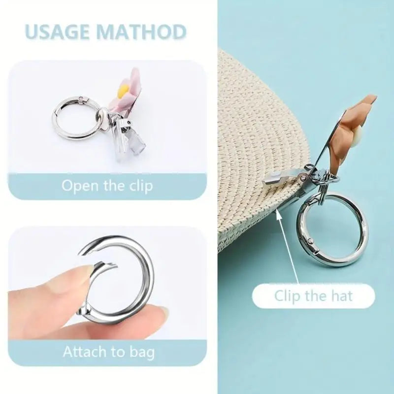 Clip para sombrero de viaje, Clip magnético para sombrero con flor de viaje, antideslizante, para el sol, ala ancha, soporte para sombrero manos libres, accesorios de viaje