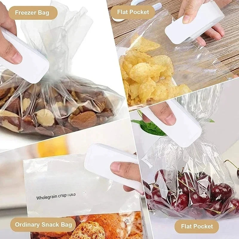 Mini Selladora de Bolsas Térmica, Selladora de Bolsas de Plástico para Alimentos, Selladora Portátil para Empaquetado de Alimentos