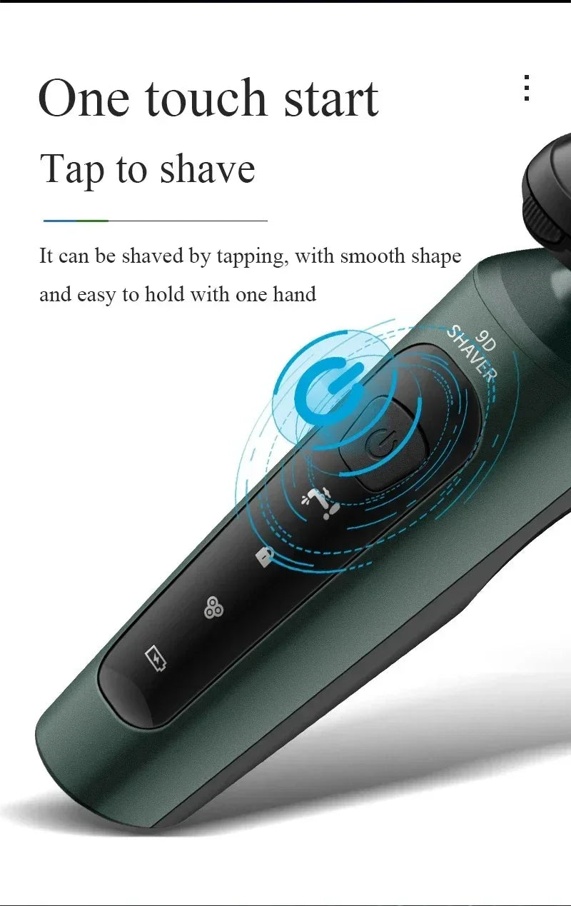 Afeitadoras eléctricas para hombres, resistente al agua, uso en seco y húmedo, recortador eléctrico, afeitadoras rotativas con batería recargable, máquina de afeitar