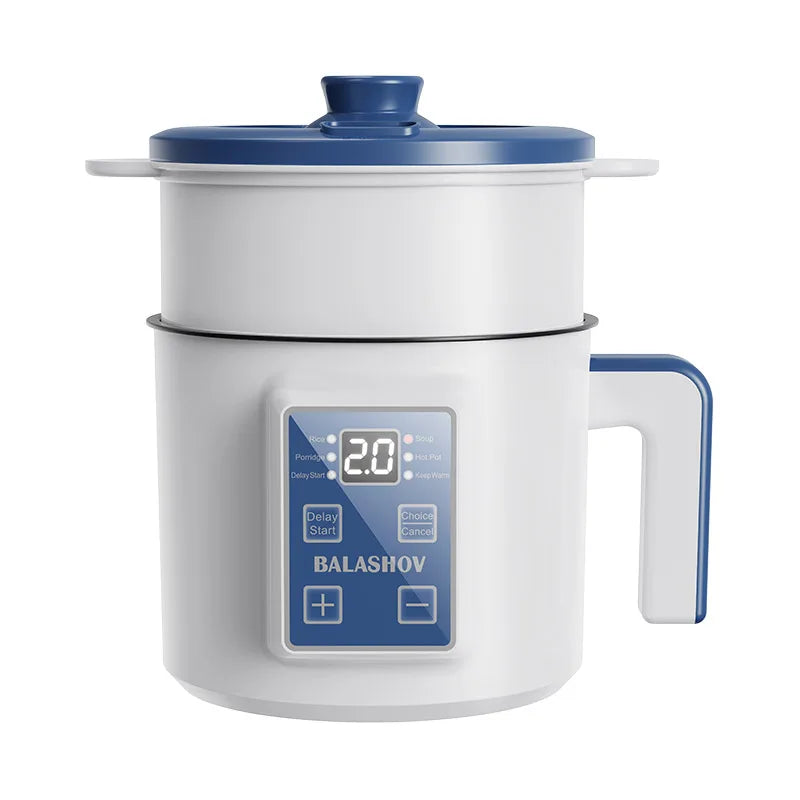 Olla arrocera eléctrica individual de doble capa, Mini cocina automática inteligente para el hogar, enchufe europeo de 220V, multicocina de arroz al vapor P