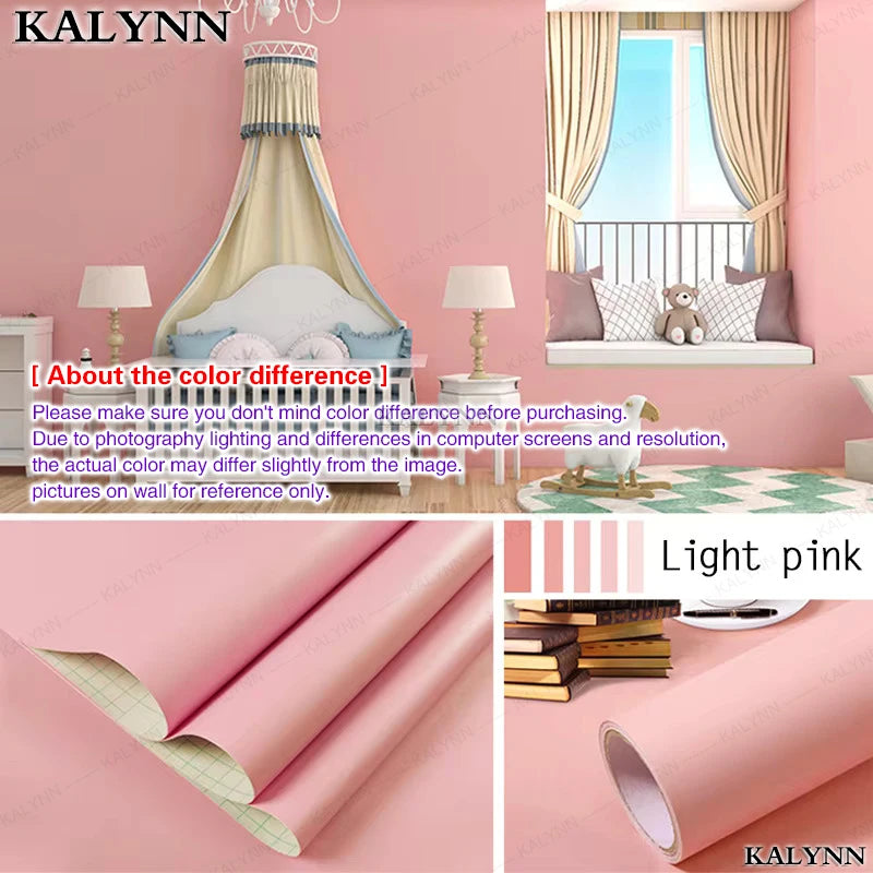 Papel tapiz impermeable de Color sólido, autoadhesivo para habitación, armario blanco y negro, pegatina de pared mate para muebles de cocina, ancho personalizable