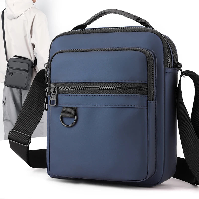 Bolso Bandolera de Lona de Alta Calidad para Hombre, Deportivo, Multibolsillos, con Compartimento para Teléfono, Casual de Negocios, Pequeño, con Cierre