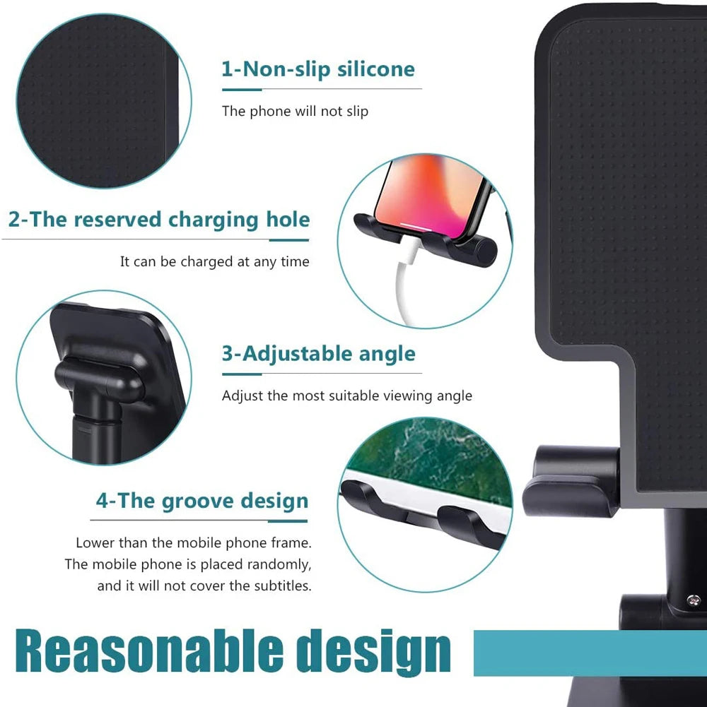 Soporte de escritorio para teléfono inteligente, soporte plegable para tableta, iPhone, iPad, Samsung, Huawei y Xiaomi