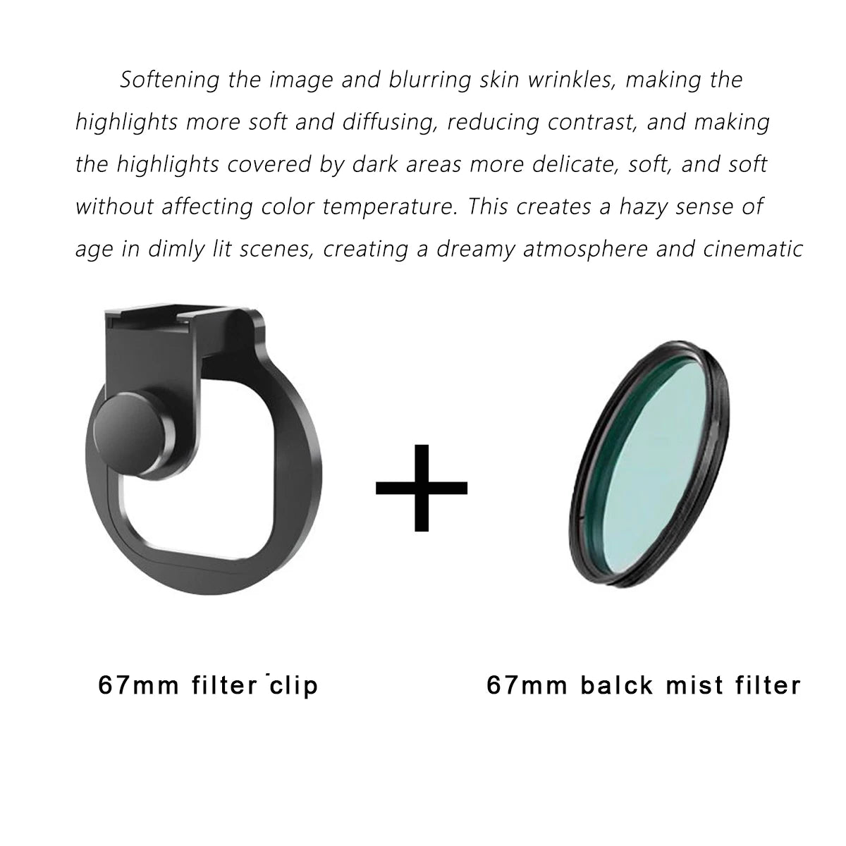 Kit de lentes de filtro de teléfono Universal con Clip, lente de cámara CPL VND Star, filtros de niebla negros para teléfonos inteligentes Samsung, iPhone, HUAWEI, 67mm