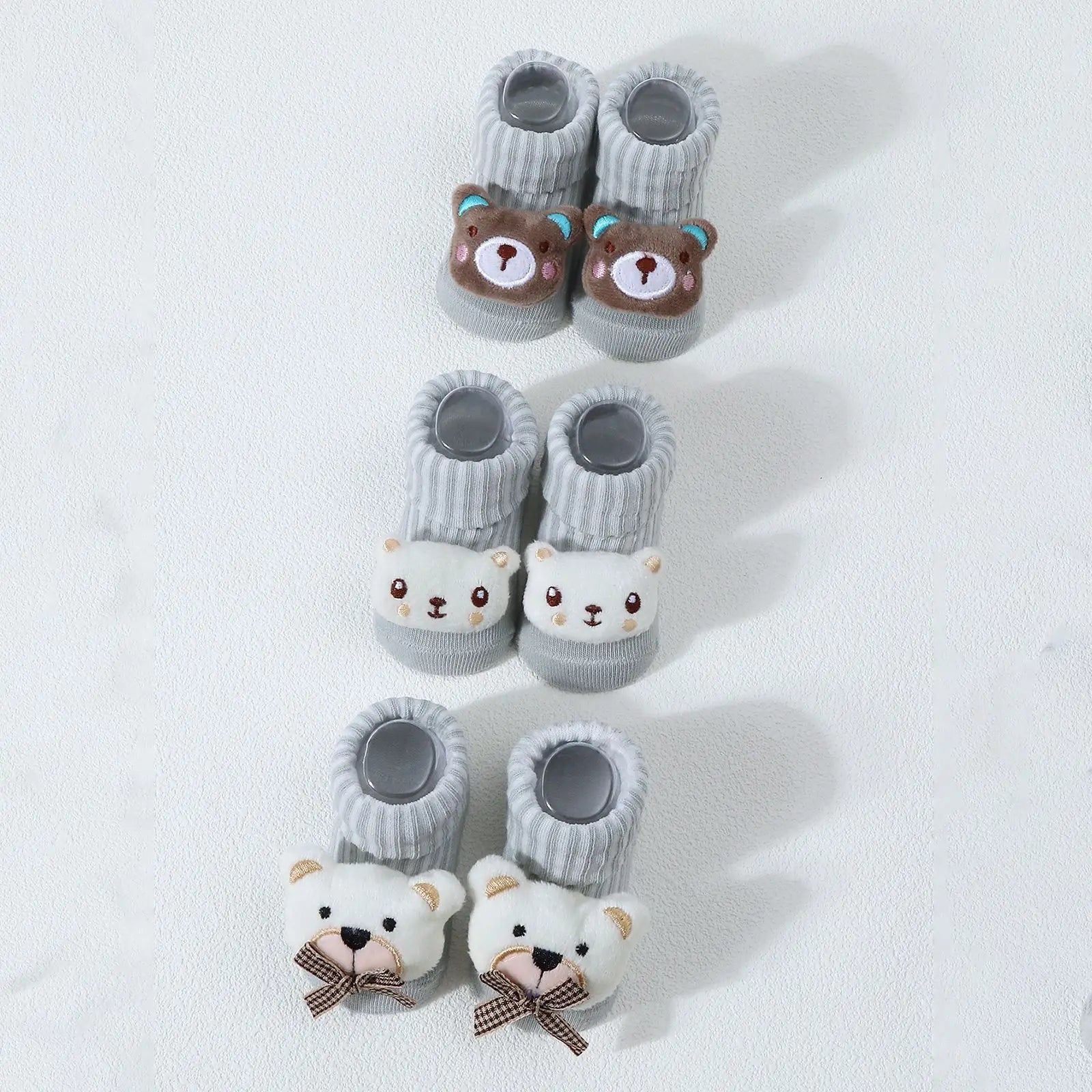 Calcetines bonitos de dibujos animados de oso, León, Panda, calcetines de bebé para niños y niñas, calcetines de tubo sólidos de algodón suave para recién nacidos, calcetines para niños