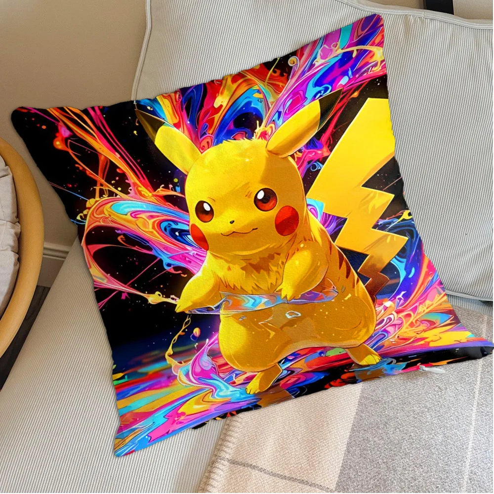 Funda para fundas de almohada Kawaii P-Pilkachuus, funda nórdica para almohada de 45x45, fundas para cojines, almohadas para dormir, decoración decorativa para el hogar