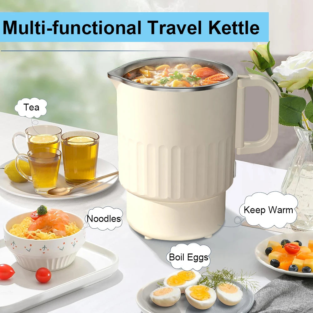 Mini Hervidor eléctrico plegable, calentador de agua portátil de 1000ML, hervidor eléctrico de viaje, hervidor doméstico plegable, olla eléctrica para hervir