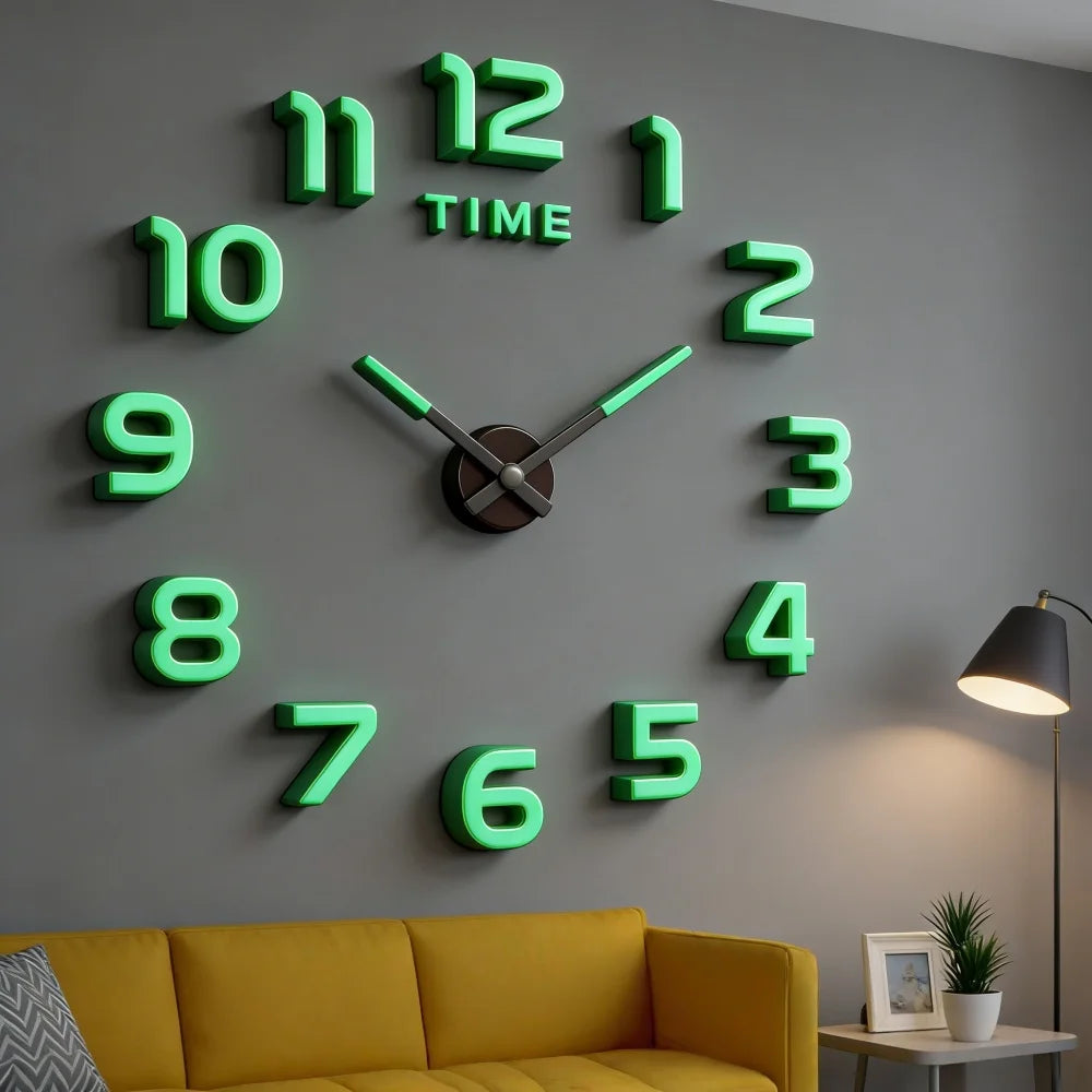 Reloj de pared con espejo acrílico de Número Romano grande 2D/3D, pegatina de moda DIY, relojes de cuarzo, reloj, decoración del hogar, pegatinas para el salón