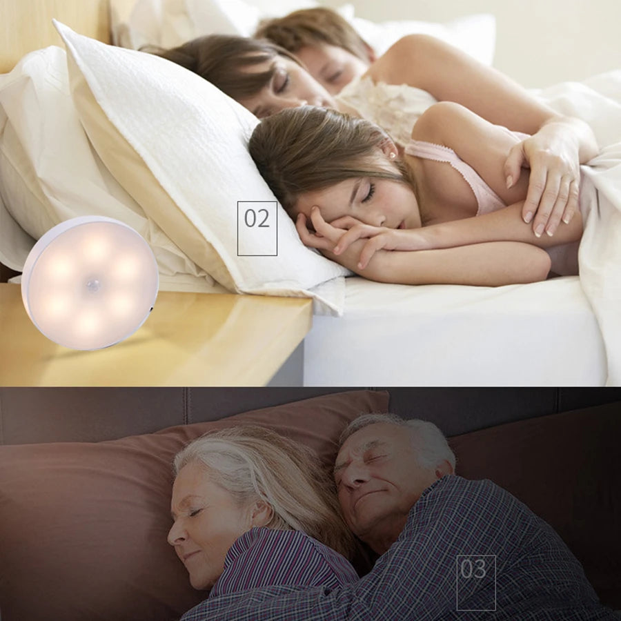 Luz nocturna magnética de luz blanca/cálida con sensor de movimiento, detección de 3-6M, lámpara LED regulable recargable para armario de dormitorio