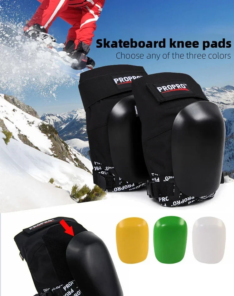 Rodillera para monopatín y esquí profesional, 2 uds., gruesa, para Snowboard, patinaje sobre ruedas, rodillera para deportes al aire libre, equipo protector para ciclismo