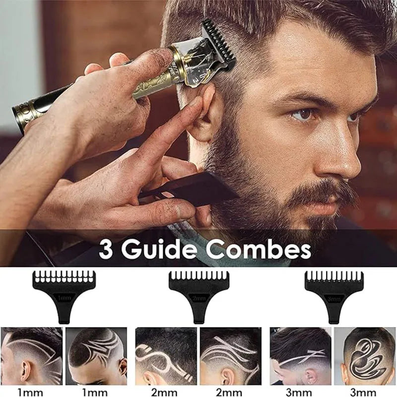 Cortadora de pelo eléctrica profesional Vintage T9, afeitadora portátil recargable por USB para el cuidado de la barba, el mejor regalo