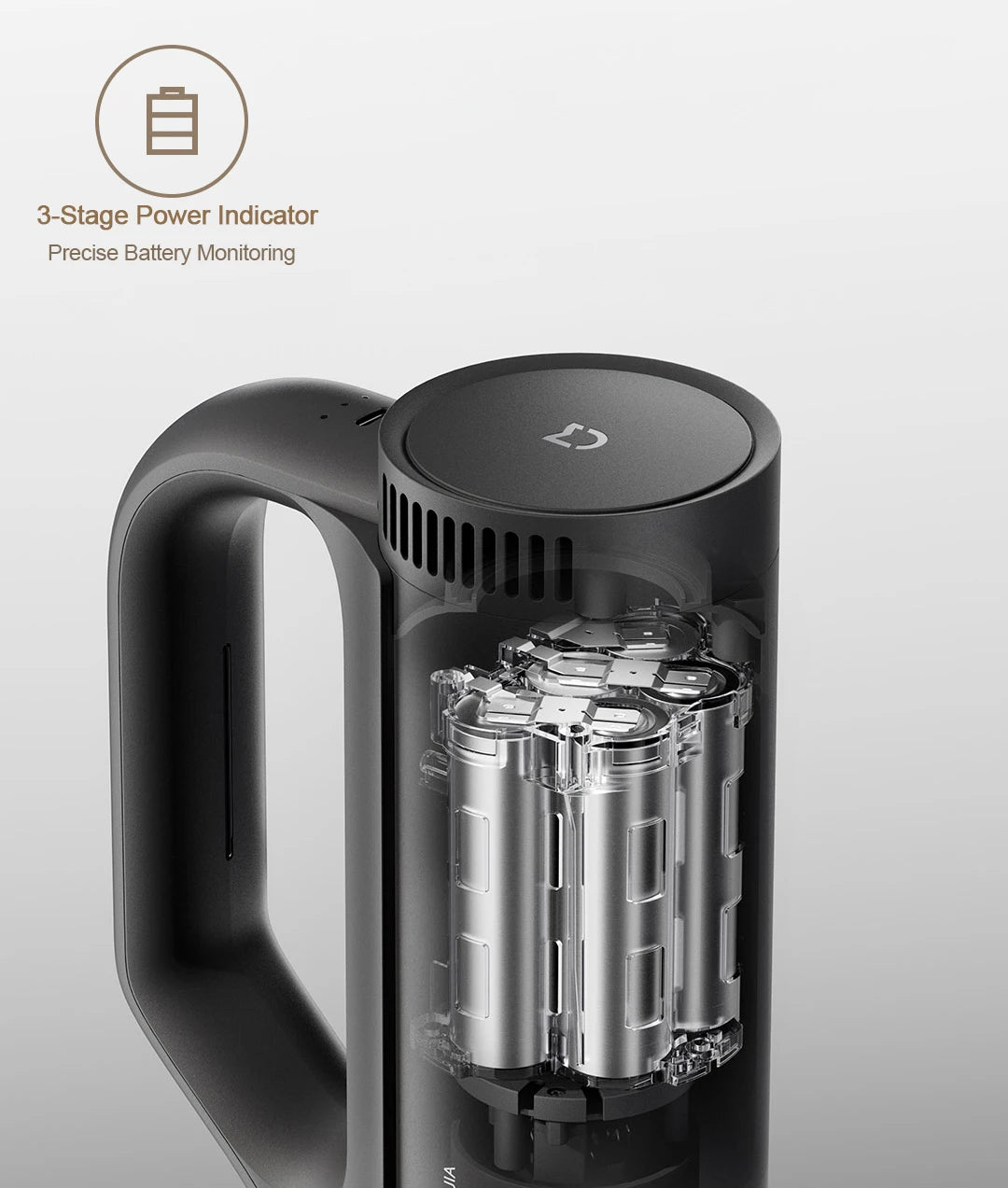 Aspiradora para coche MIJIA, succión de 21 kPa, carga rápida tipo C, recipiente para polvo de 150 ml, para aspiradoras inalámbricas domésticas, batería de 2400 mAh