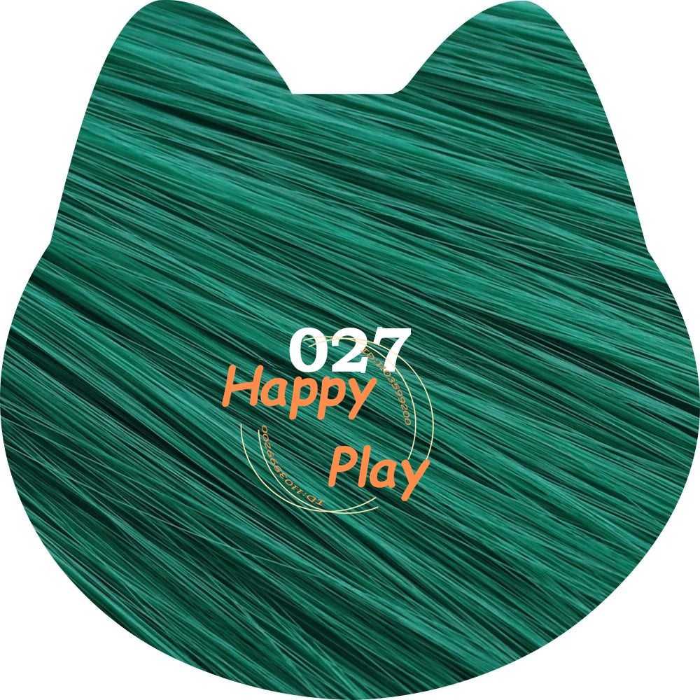 Peluca sintética de Cosplay de Anime de 400g + 60cm con flequillo para mujer, peluca recta Universal de volumen grueso de la serie verde, pelo resistente al calor