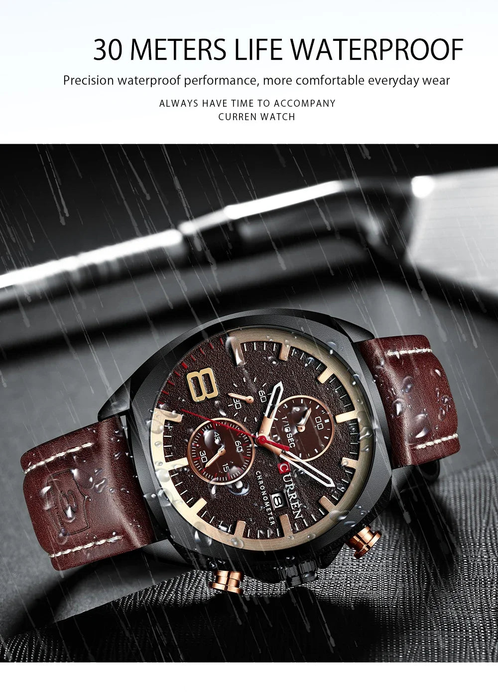 Reloj CURREN para hombre, reloj de pulsera de lujo, relojes de pulsera de cuarzo, relojes de cuero de moda estilo Punk para hombre, reloj Masculino