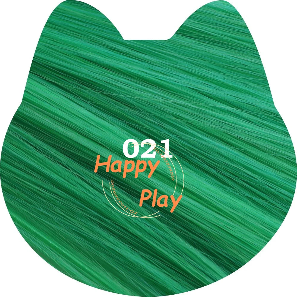 Peluca sintética de Cosplay de Anime de 400g + 60cm con flequillo para mujer, peluca recta Universal de volumen grueso de la serie verde, pelo resistente al calor