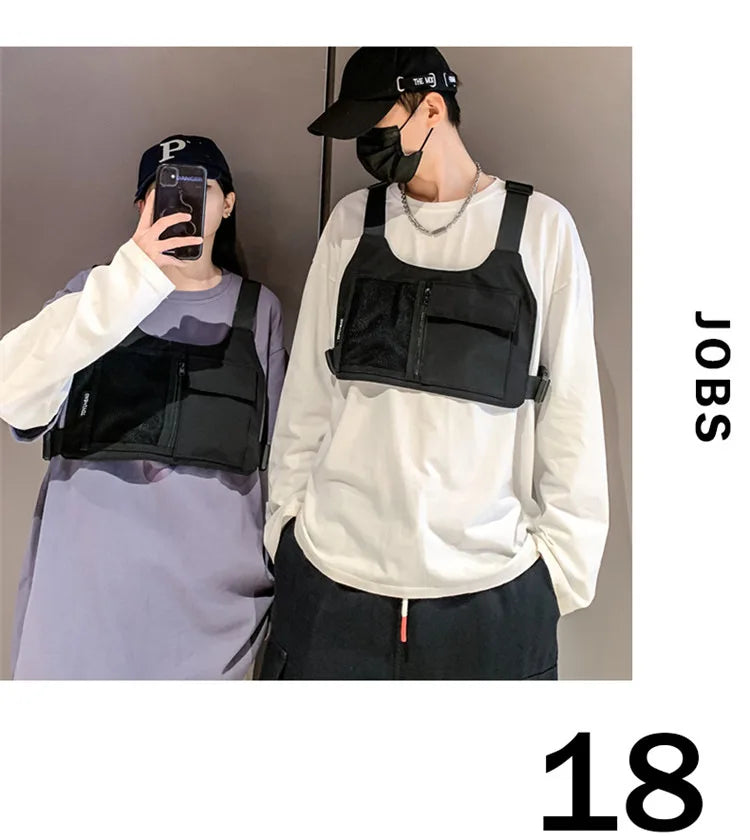 Bolso de Pecho Unisex Estilo Hip-Hop de Homefish, Bolsos de Pecho de Nailon de Alta Calidad, Mochila Táctica Multifuncional