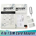 Kit Adaptador de Tarjeta SIM Micro Nano 4 en 1 con Aguja Expulsora para iPhone, Huawei, Samsung y Teléfonos Móviles Inteligentes