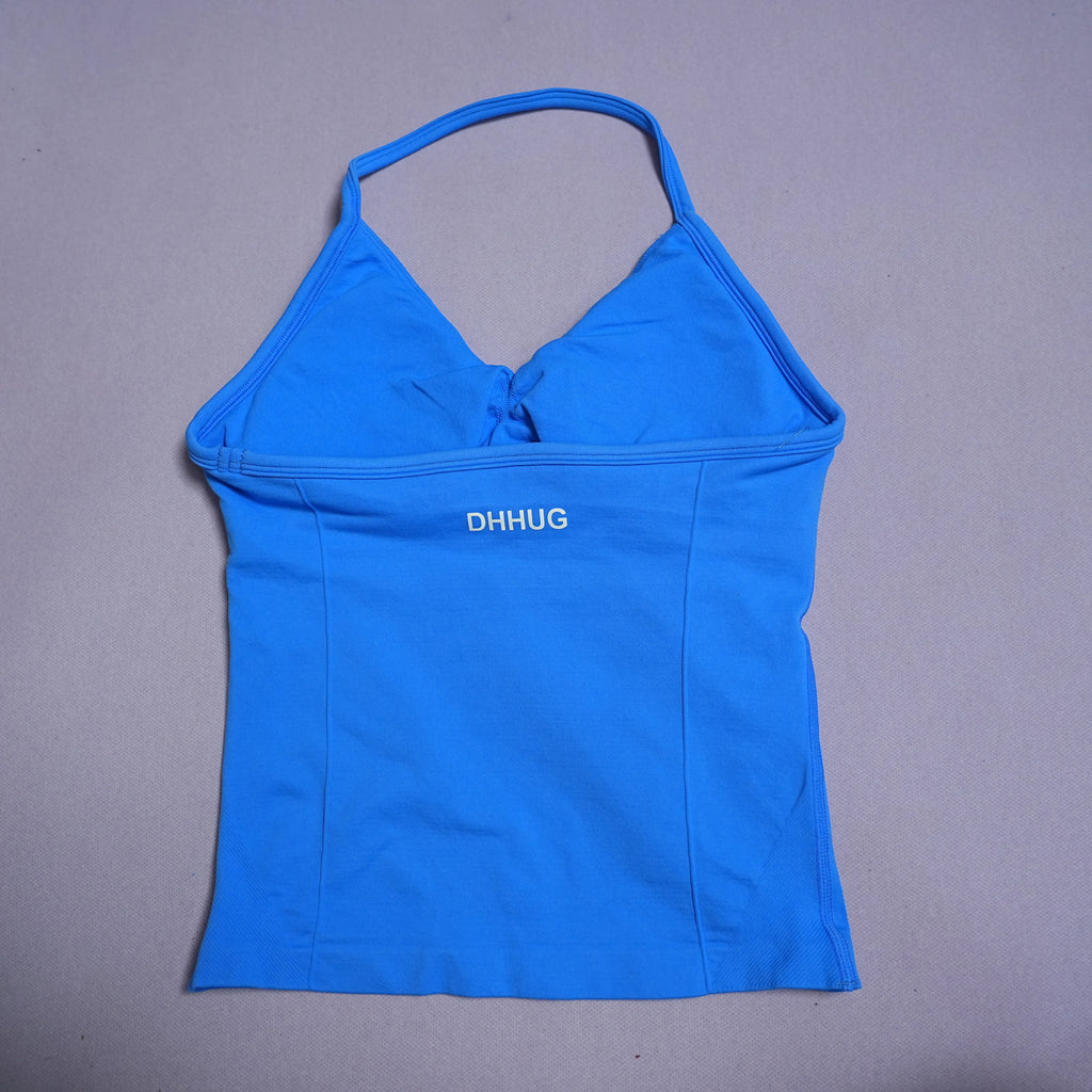DHHUG Top deportivo para mujer, camiseta sin costuras para yoga con relleno extraíble, top deportivo sin mangas con cuello en V, para gimnasio y correr