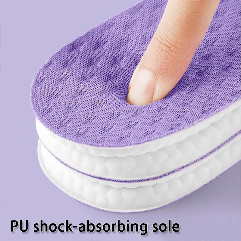 Plantillas deportivas de PU que absorben los golpes, plantilla fresca transpirable de verano, plantillas para zapatos para hombres y mujeres, 2 uds./4 Uds.