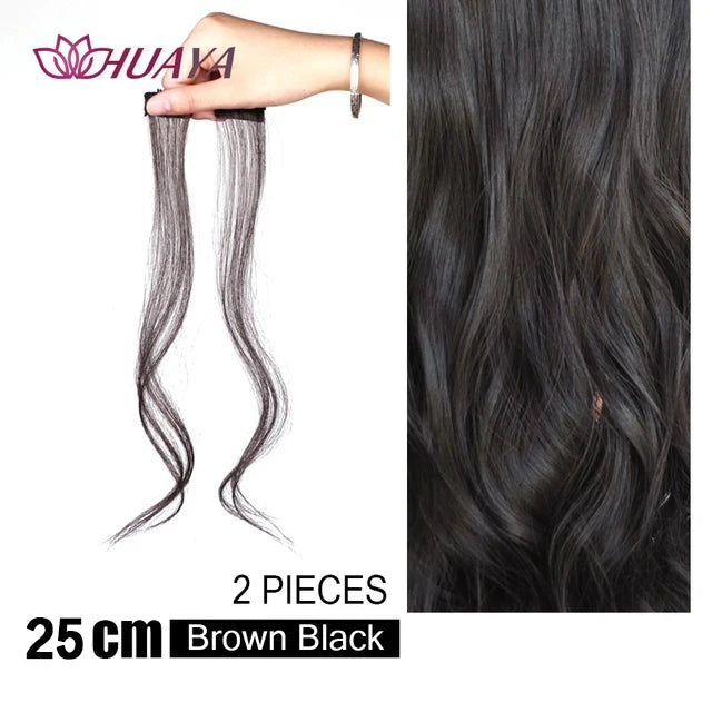 HUAYA-flequillo de aire sintético para mujer, pelo falso corto Natural, Invisible, sin costuras, extensiones de cabello frontal