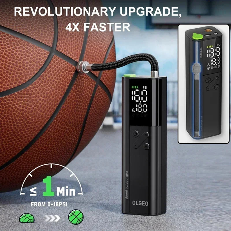 Inflador eléctrico con cable portátil, bomba de aire para neumáticos de coche, compresor de aire de 20PSI para coche, motocicleta, baloncesto con cable de alimentación extendido