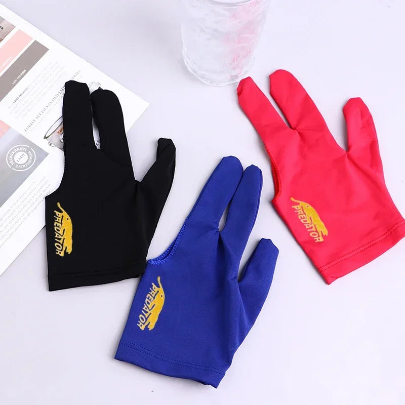 1 Uds. Guante para tacos de billar de alta calidad para piscina, mano izquierda, accesorio abierto de tres dedos, accesorios de Fitness para hombres y mujeres