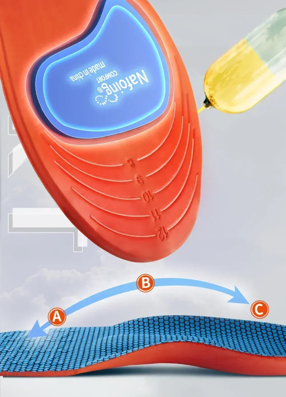 Plantilla ortopédica deportiva con absorción de impactos, suela elástica, inserciones transpirables para zapatos, plantillas ortopédicas para hombre y mujer, Amagi