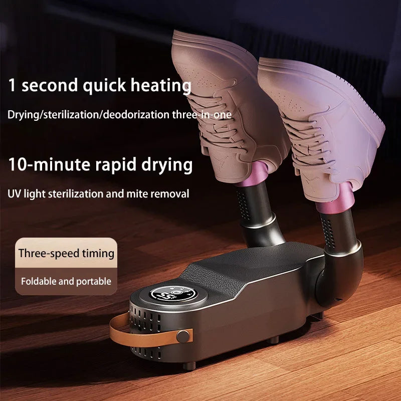 Secador de Zapatos Inteligente con Luz Púrpura, Desodorizante, Portátil, Plegable, con Temporizador, para Otoño e Invierno, Secador Eléctrico para Zapatos y Botas 2026