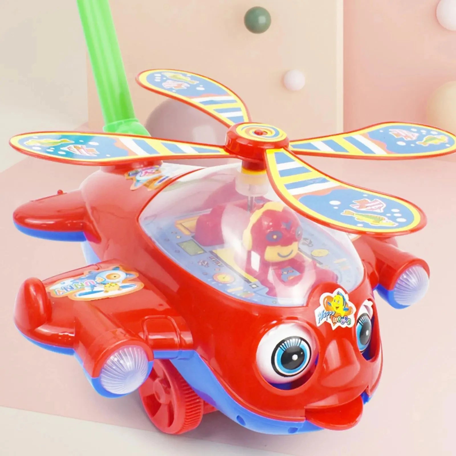 Andador de juguete para bebé, juguete de empuje manual para niños pequeños, avión, coche de juguete, juguete para caminar para niños, niños y niñas al aire libre
